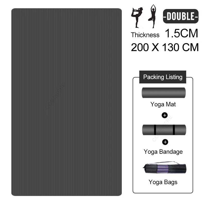 Large Size 200X90cm Non-slip Thicken 20mm Fitness Yoga Mat Tasteless Pilates Gym Exercise Sports Pad Gymnastics Meditation Mat