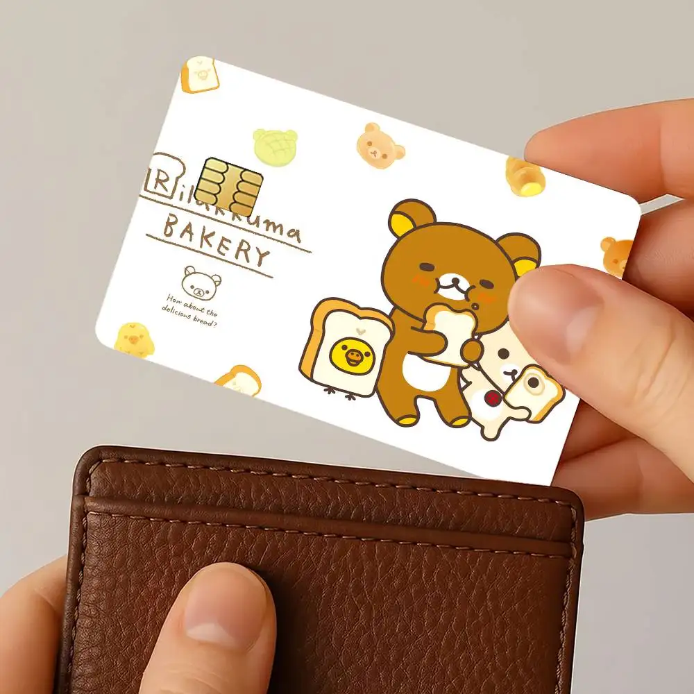 Cartoon R-Rilakkuma-S Credit Card Stickers Skin for Bank Debit Decorative Protection 4PCS Anti-scratch Waterproof