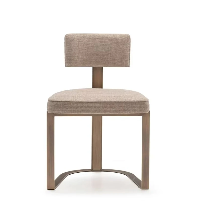 

Light luxury stainless steel leisure chair cloth single dining chair modern restaurant model