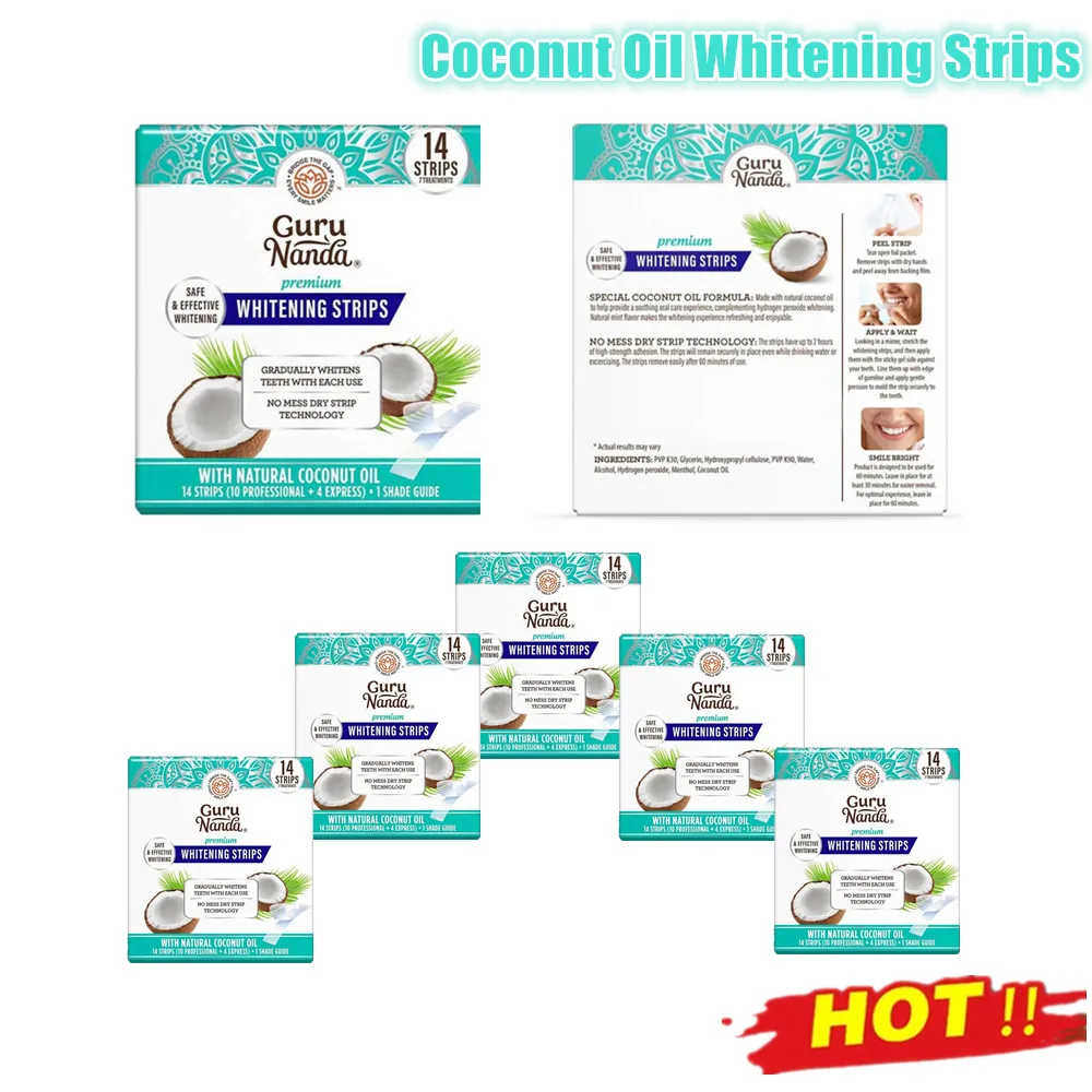 

Полоски для отбеливания зубов с натуральным кокосовым маслом, не содержащие спирта и перекиды, эффективно удаляет пятна, профессиональный автомобиль для зубов