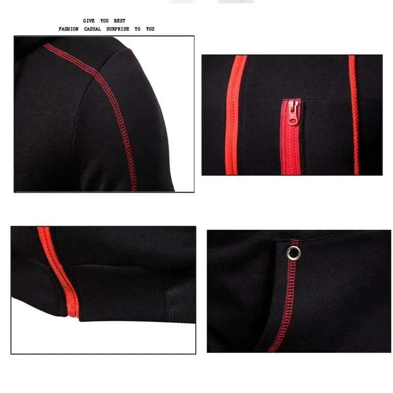 Nuova giacca con cerniera da uomo, pullover con cappuccio, pantaloni sportivi, abbigliamento sportivo da jogging casual sportivo, set da 2 pezzi per