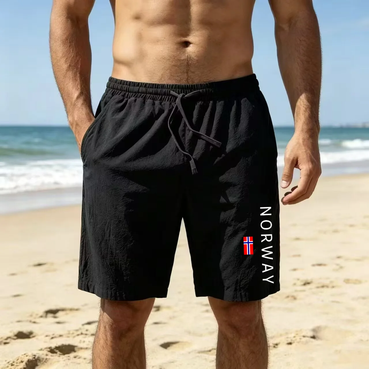

Norway Summer Men Casual Fashion Board Shorts High Quality Man Beach Quick Dry Shorts Daily Running Fitness Cycling Short Pants
