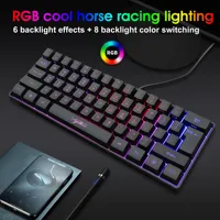 V700 61 Keys RGB keyboard for Gamer USB Backlight keyboard with Multiple Shortcut Key Combinations for Laptop PC Gaming Keyboard