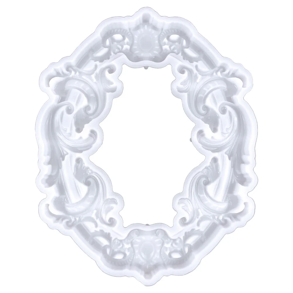 

European Garlands Retro Decor Photo Frame Silicone Molds Oval DIY Creative Picture Silica Gel