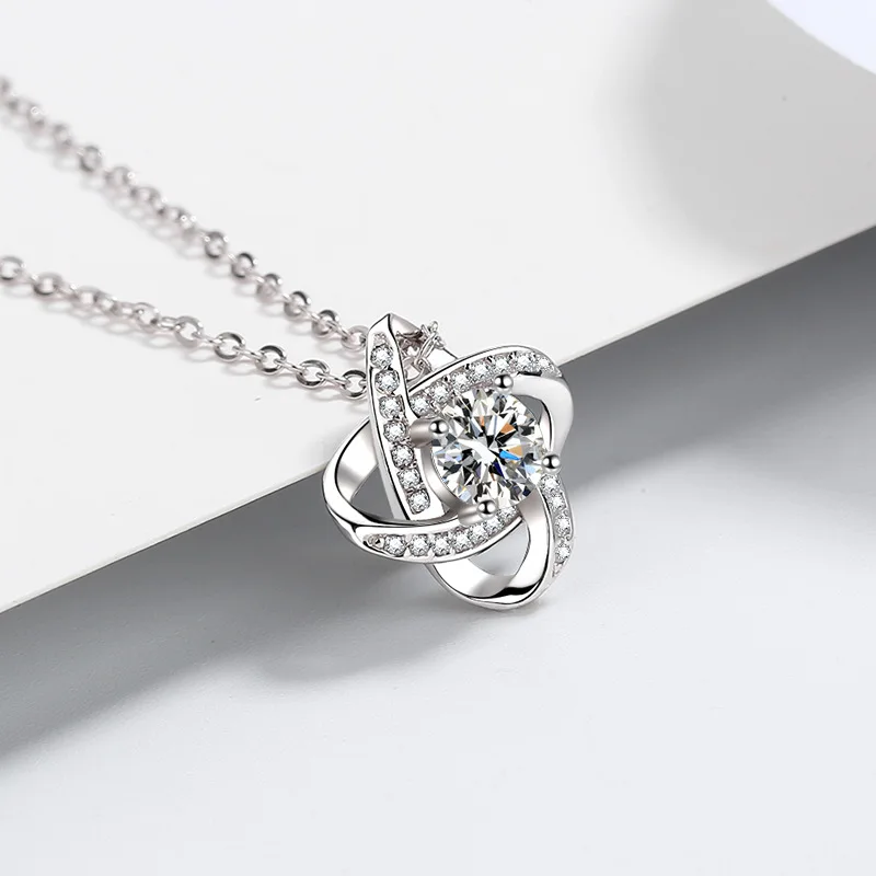 Cubic Zirconia Love Knot Colar, Para Minha Incrível Filha, Presente De Aniversário, Presente De Graduação, Presente De Natal