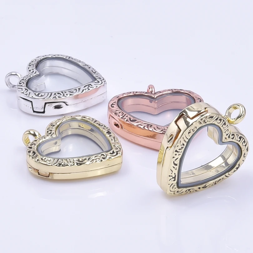 1Pc Trendy Heart Love Floating Photo Relicario Locket Pendant Diy Memory Reliquary Ashes Holder Medallon Colgantes Jewelry Bulk