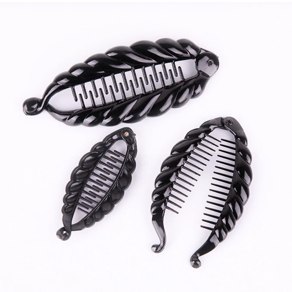 Simple Black Ponytail Holders for Women Girls Fish Shaped Hair Clips Claws Banana Clips Crabs Women Hair Styling Tools Wholesale