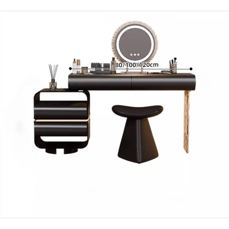 Sturdy Retro Small Vanity Desk Mirror Luxury Led Lounges Makeup Vanity Desk Dressers Black Tocador De Maquillaje Furniture