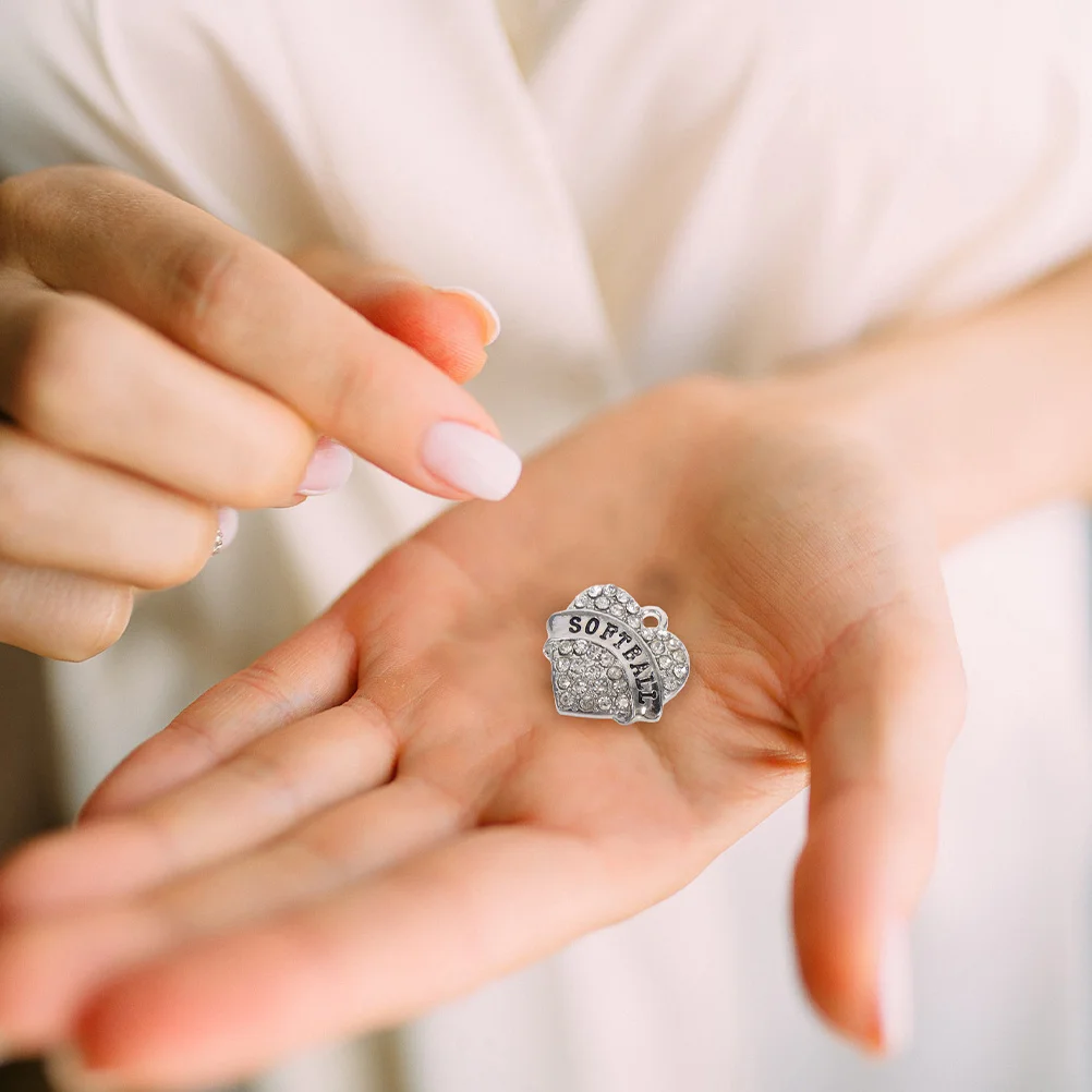 

6Pcs Heart Charm Rhinestone Pendant Jewelry Making Charms Necklace Bracelet Earrings DIY Craft Accessories Gifts