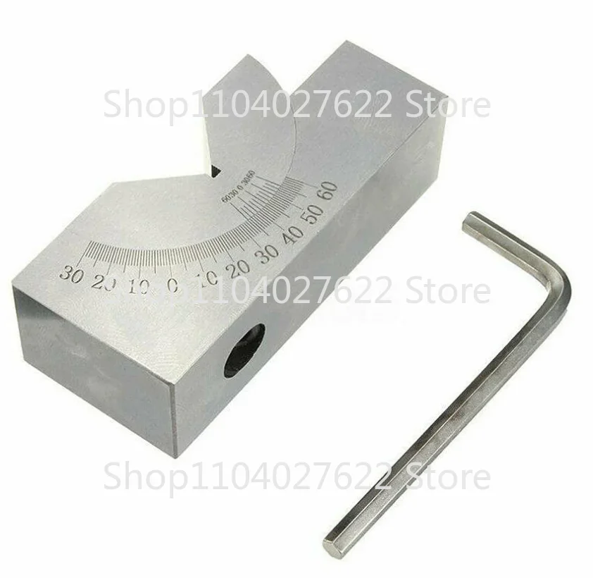 New Milling Precision 90Celsius Adjustable Angle V Block 0-60Celsius Vice Grip Hold Clamp CNC Milling Machine