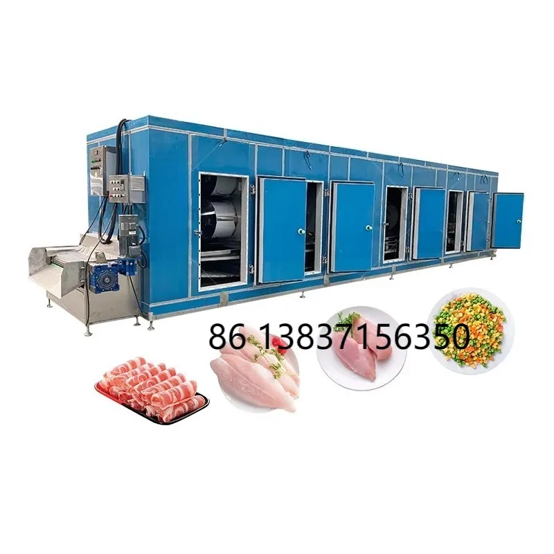 Commercial IQF Fluidized Bed Freezer Tunnel Quick Freezing Machine Customized