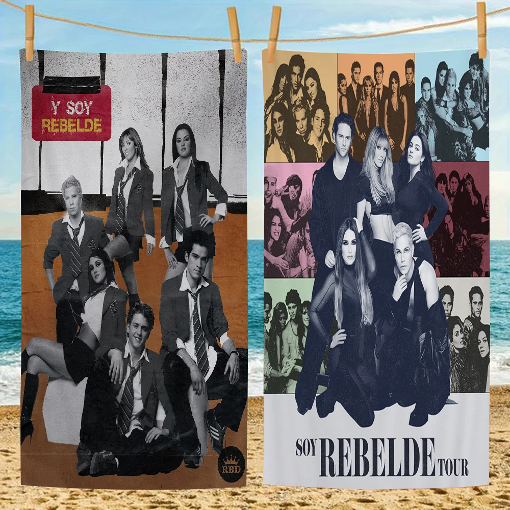 R-RBD R-Rebeldes Beach Towel For Kids Personalized Bath Towel Pool Towel Vacation Gift Picnic Towel Party Gift