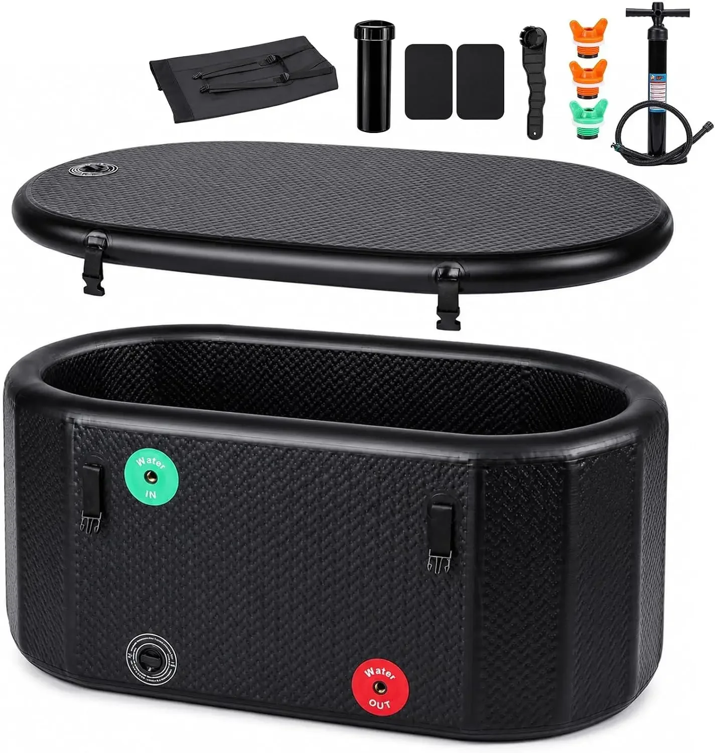 170 Gallon Cold Plunge Tub Compatible with Chiller Systems | Inflatable Ice Bath Tub for Easy Setup Portable, Premium Material S
