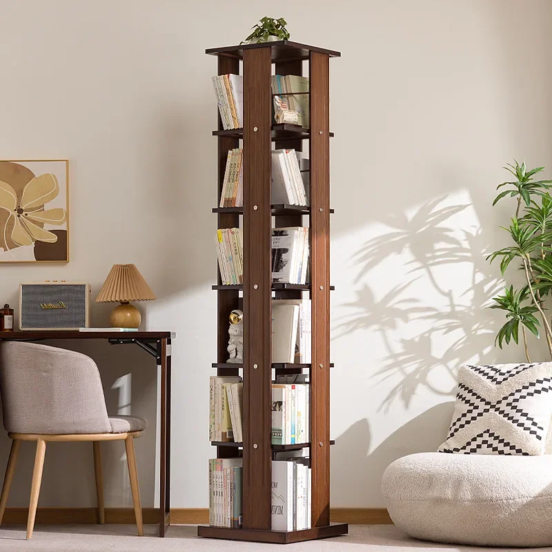 Rotating bookshelf Floor-to-ceiling children's shelf Bookcase Simple baby picture book storage Simple home student multi-layer
