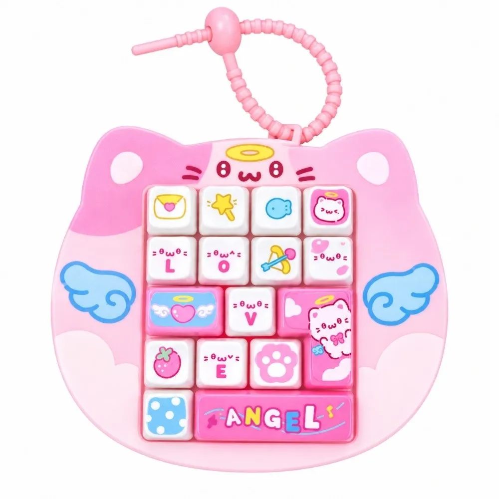 16 Key Fidget Button Cute Design Cat Shape Mini Keyboard Pendant Creative Style Bag Hanging Ornament Keyboard Keychain