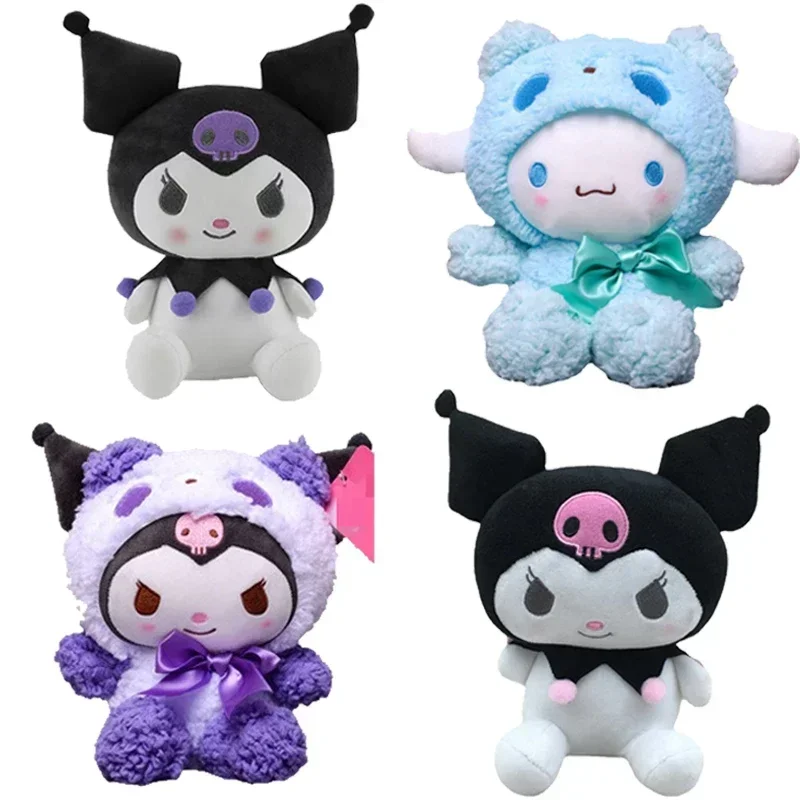 

2025 Hot 25cm Kawaii Sanrio Kuromi My Melody Cinnamoroll Plush Toys Doll Pillow Anime Cartoon Kids Gifts Room Decoration Dolls
