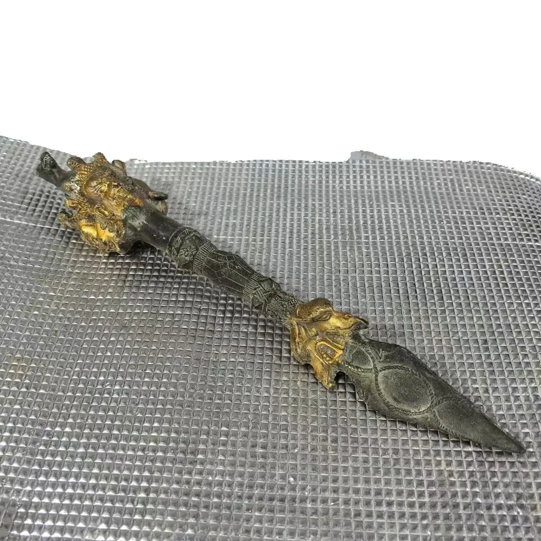 

Vintage Home Mascot Tibetan Bronze Buddhist Horse Head Exorcism Tool Drive Out Evil Spirits Exorcism Bless