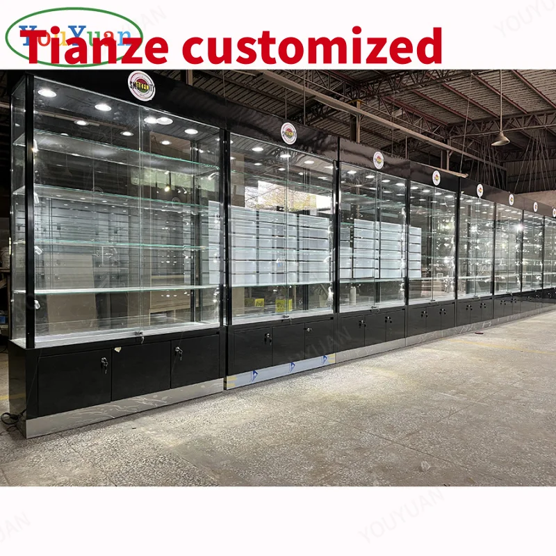 (Customized) popular design smoke shop showcase smoke shop display cases store display lights commercial shop