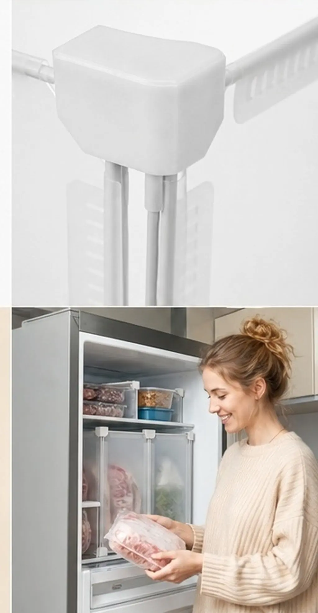 Plastic Divided Freezer Organizer Basket 12.6 Inch Tall for Chest Freezer Refrigerator Storage Sturdy Easy Clean Partition