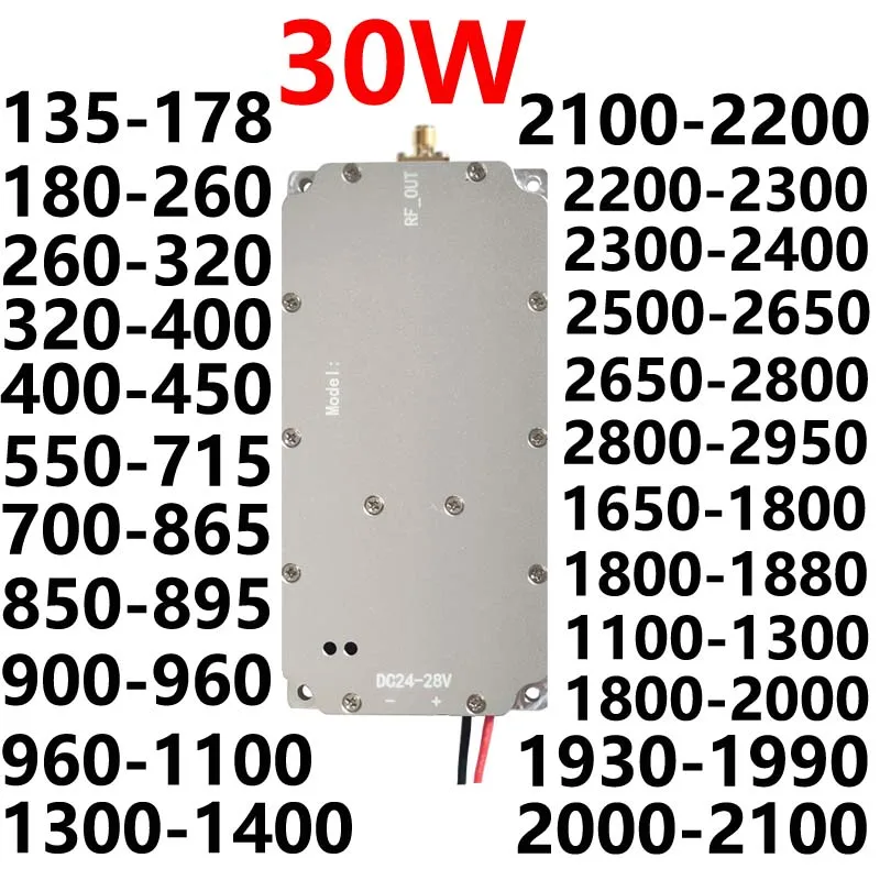 

30W Module 1300-1400mhz2100-2200mhz2200-2300mhz2300-2400mhz2500-2650mhz2650-2800mhz2800-2950mhz1650-1800mhz1800-2000mhz2000-2100