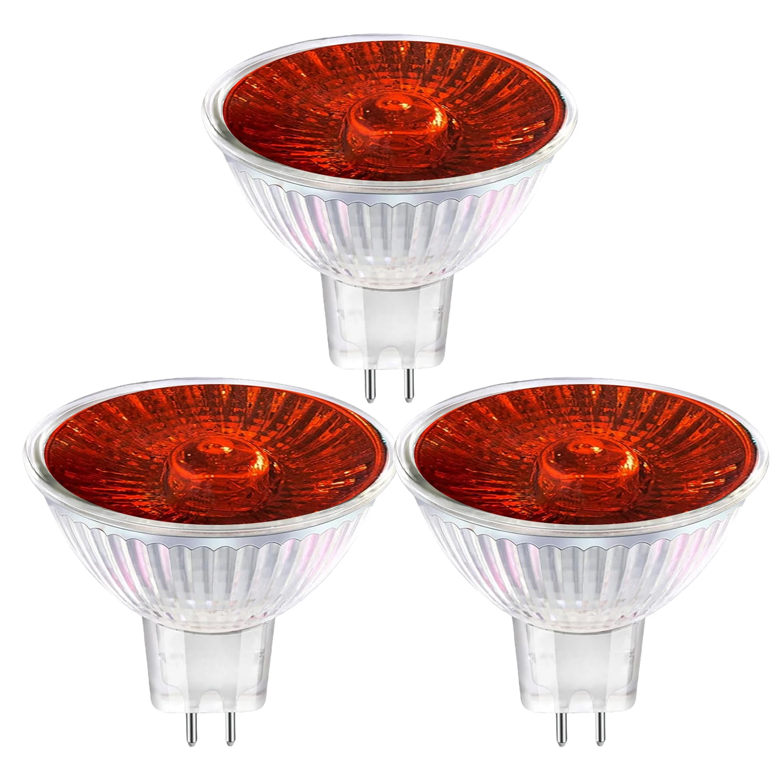 3-Pack 12V 35W GU5.3 JCDR Dimmable Amber Light Orange Halogen Bulb for Spotlight Quartz Furnace Fireplace