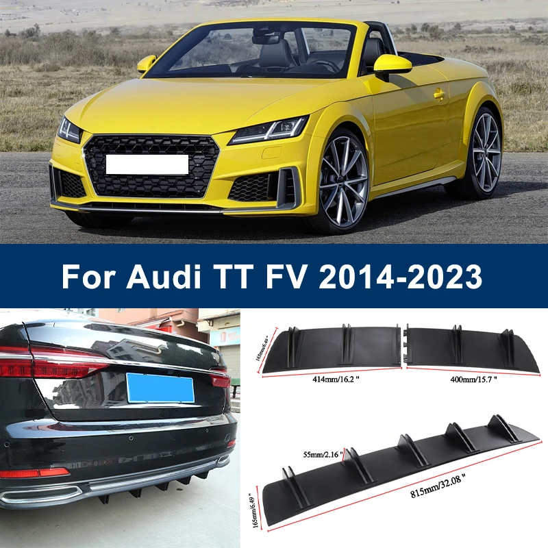 

2-Segment Shark Fin Rear Diffuser For Audi TT FV 2014-2023 2015 2016 2017 Rear Bumper Lip Splitter Chassis Spoiler Tuning Parts