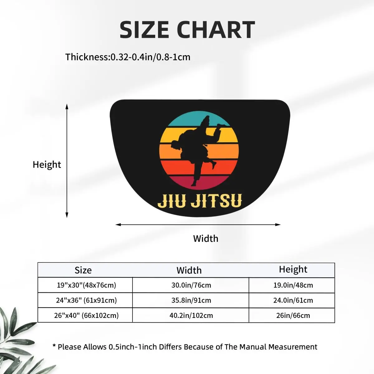 Brazilian Jiu Jitsu Sunset Design Soft Flannel Half Round Doormat Non Slip Bathroom Mat Absorbent Floor Carpet for Laundry Room