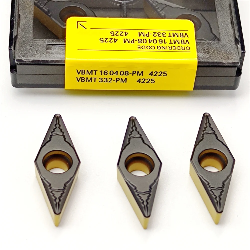 VBMT 160408   VBMT 160404   PM4225 VNMG 160408   VNMG 160404   Utensile da taglio per tornio CNC con inserto in metallo duro di grado Cermet di alta qualità VBMT VNMG PM