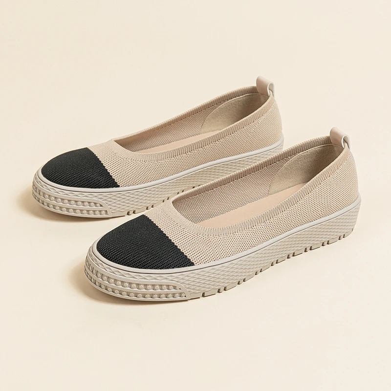 

DIMANYU Loafer Shoes Woman 2024 New Knitted Casual Round Toe Shallow Ladies Shoes Flat Pedal Lazy Shoe Woman