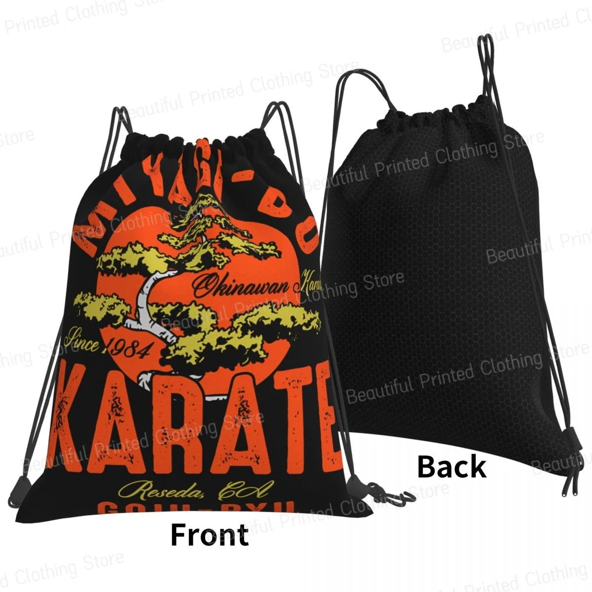 Cobra Kai Miyagi-Do Drawstring Bags Gym Sackpack Portable Water Resistant