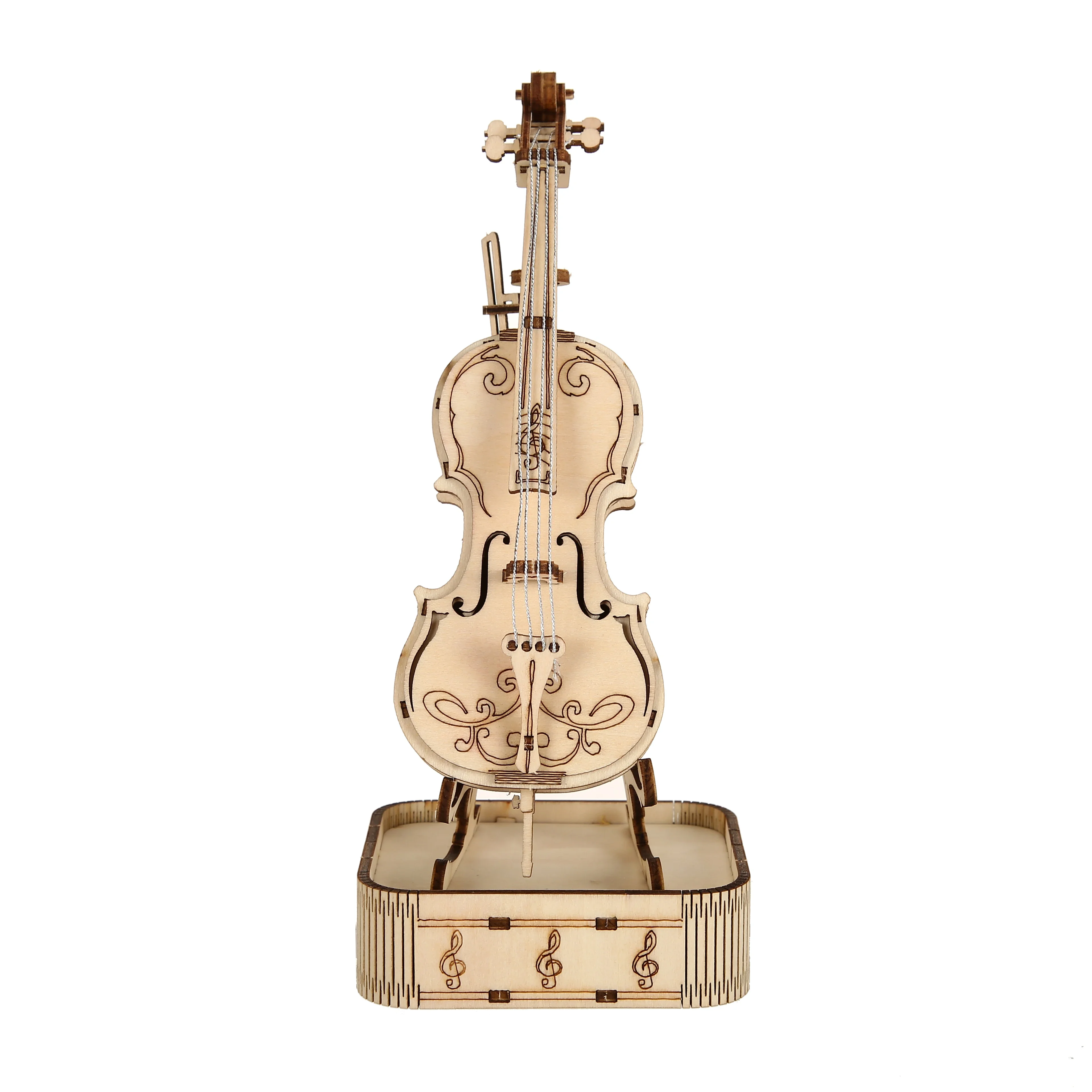 violin 3D Wooden Puzzle, Scale Model,DIY Model Kit, Handcraft Gift,Home Decoration,Mechanical Model Kit, Building Toy