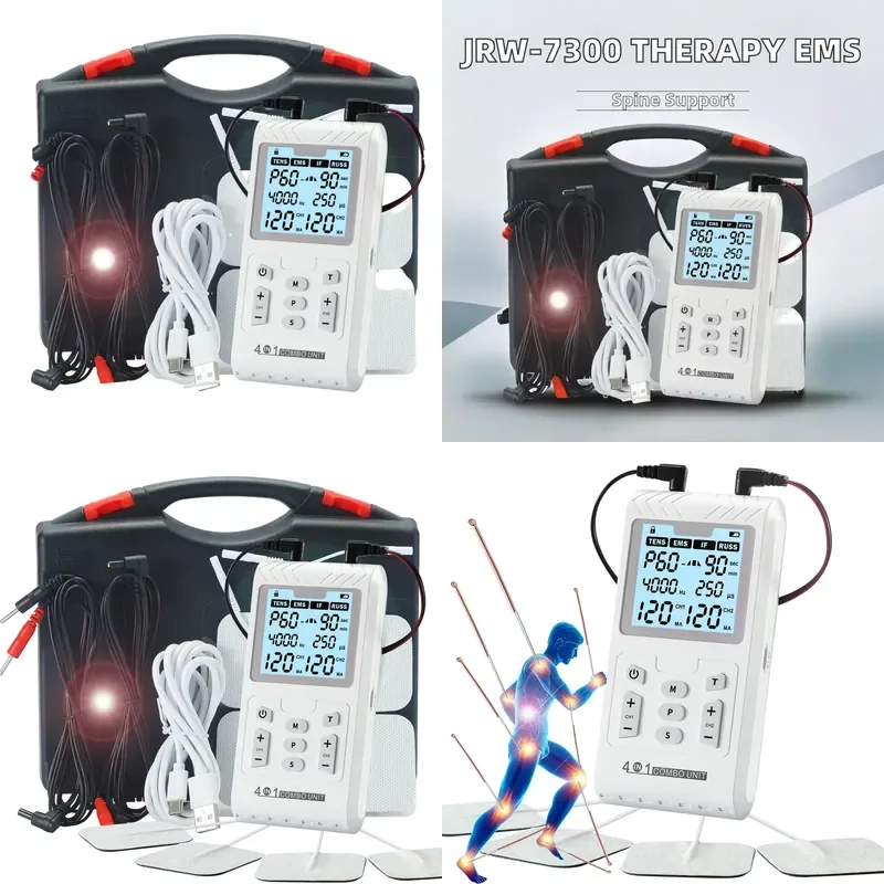 

Tens Unit EMS Machine Pain Relief Device Medical Muscle Stimulator Body Massager Acupuncture RUSS Interferential Current