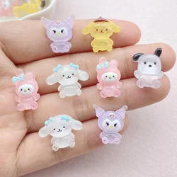 20 Stuks Nieuwe Kawaii Cartoon Kitten, Puppy, Konijn Hars Plat Rug Plakboek Beeldje Diy Boog Decor Accessoires Ambachten