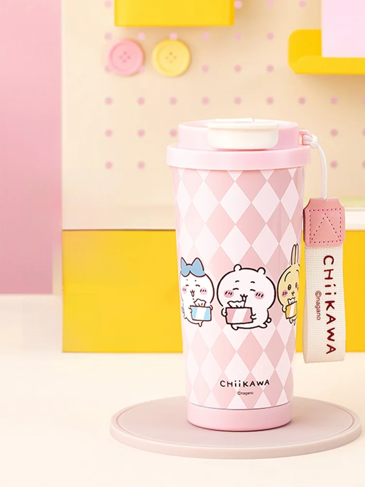 

Cute Dual-drink Insulated Coffee Cup with St Portable Stainl Steel Cerc-coated Water Bottle Antibacterial Anti-spla