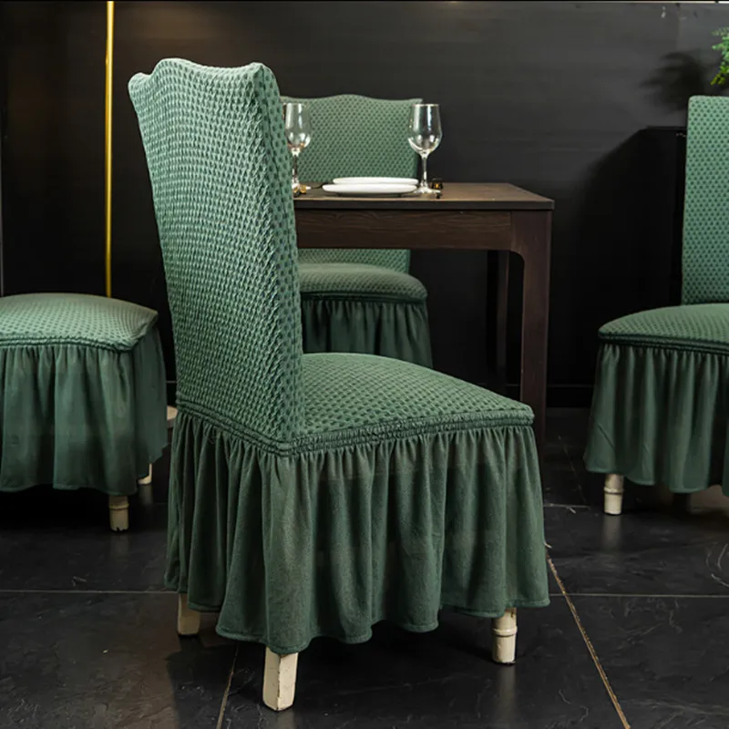 

4PCS Elastic Household Table Hotel Dining Chair Cover Nordic Style Backrest All In One Universal With Short Skirt