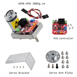 ASME-05B MAX-380Kg.cm High-power High-torque Servo Steering Gear DC 12-24V Large Robotic Manipulator for Robot Mechanical Arm