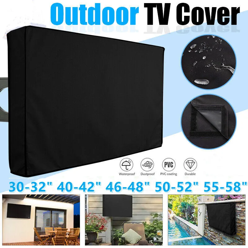 30-58 Inch Dustproof Waterproof TV Cover Outdoor Patio Flat Television Protector Oxford Cloth Coated Outdoor Dustproof