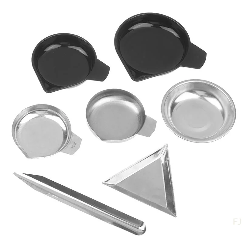 [YU]1 Set Weighing Powder Pans Scale Pan For Weigh Liquid Powder Gems Diamond Gemstone Weighing Pan