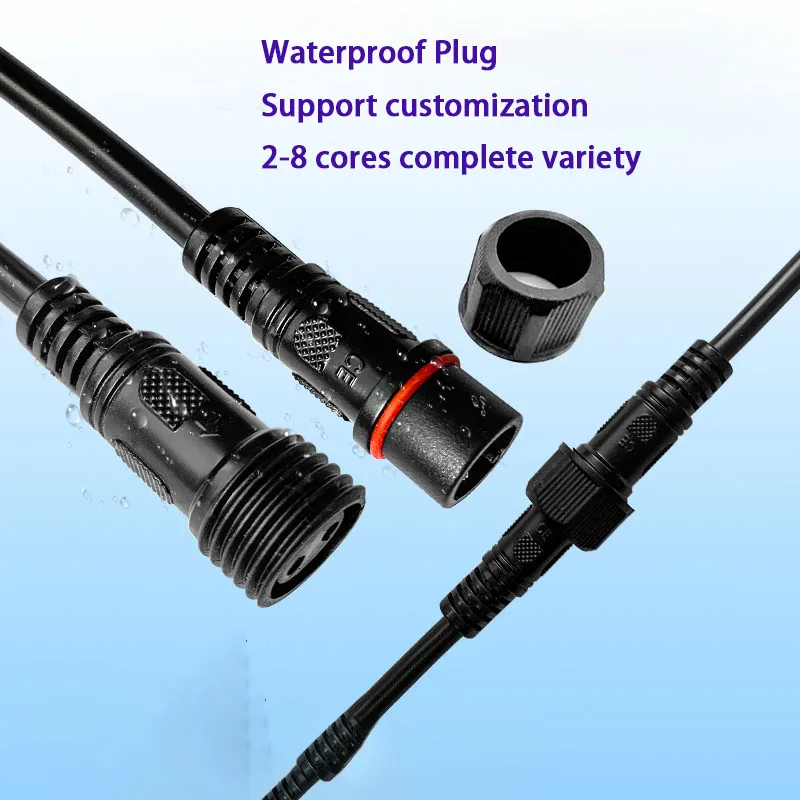 Waterproof Connector 2-8 Core 0.3-1.5square Male/Female Docking Power Cord Socket Outdoor LED Car Quick Connect Plug