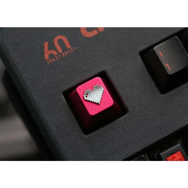 DIY Heart 1u R4 Surface Anodizing Mechanical Keyboard Cherry Profile Metal CNC Aluminum Keycaps