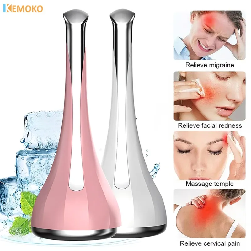 Rodillo masajeador de hielo Facial, martillo de hielo, bolsas para los ojos, alivia el rojeces, alergia, quemaduras solares, reduce los poros, martillo frío, dispositivo para el cuidado de la belleza Facial