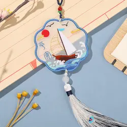 Embroidery Diy Tassel Couple Handmade Material Bag Cross Stitch Omamori Ping An Fu Knitting Jewelry Pendant Gift