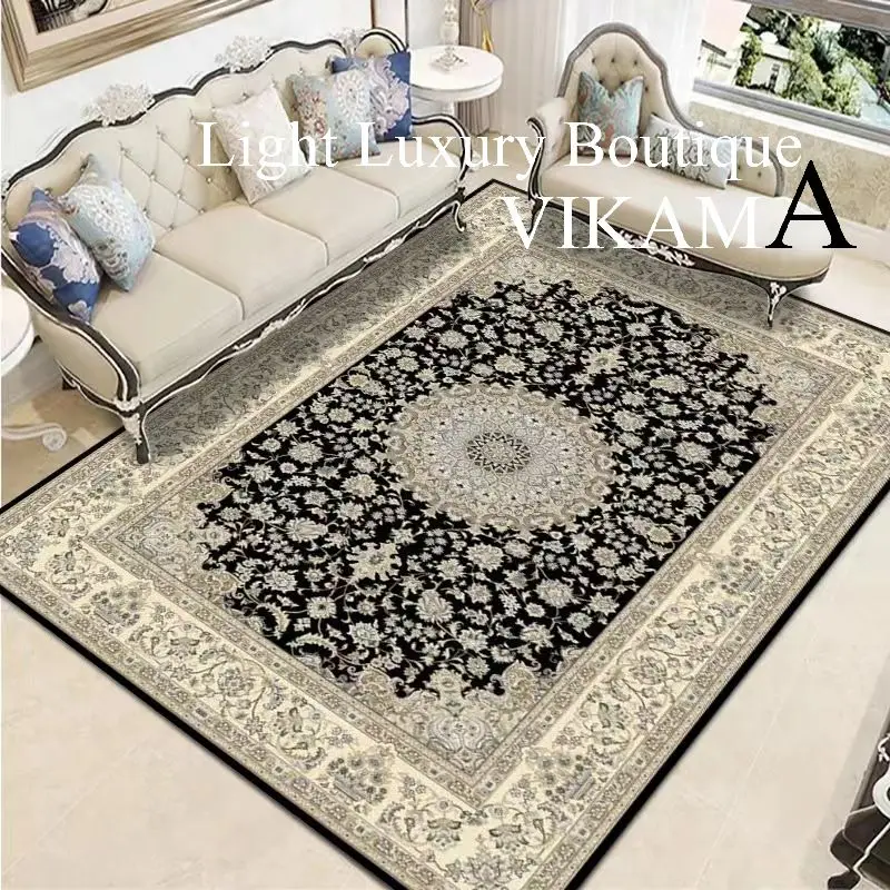 VIKAMA Bohemian Style Crystal Pile Carpet Home Living Room Bedroom Sofa Decorative Floor Mat Anti-slip Dirty Resistant Washable