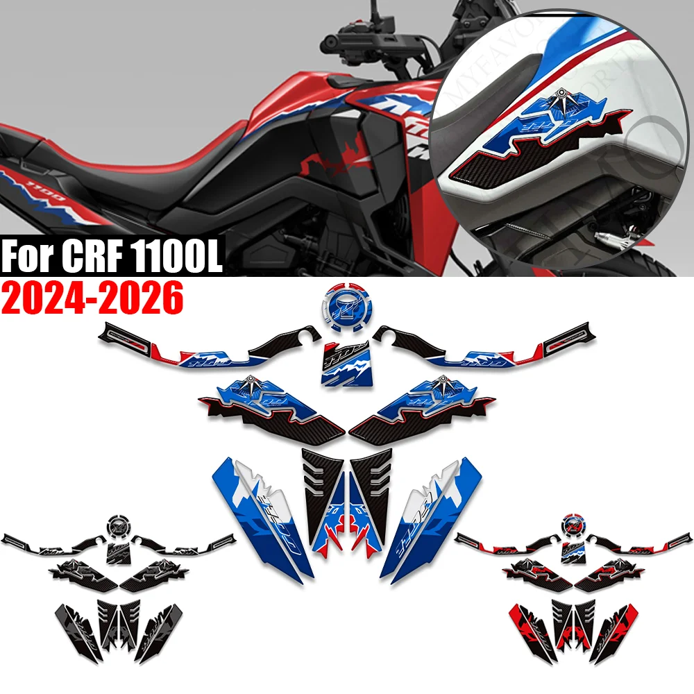 For CRF 1100L CRF1100L 2024 2025 2026 CRF1100 Africa Twin AfricaTwin Sports Tank Pad Cap Fairing Fender Stickers Decals