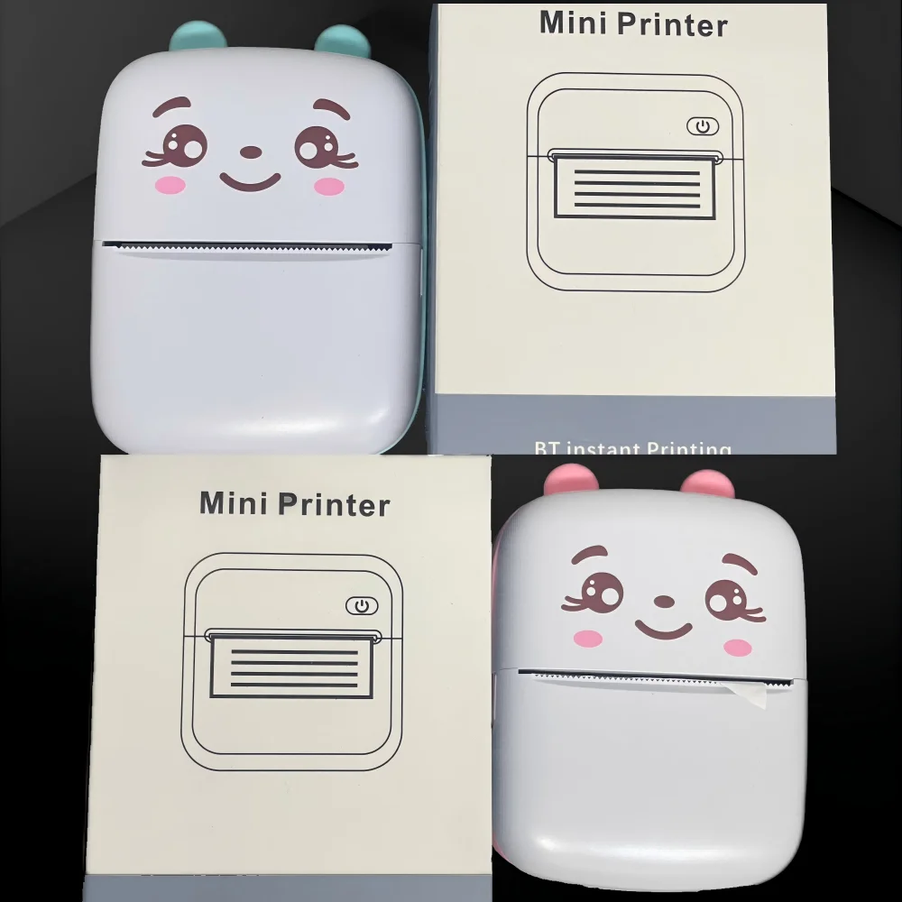 HD Bear Meow Mini Label Printer Thermal Portable A8 Printers Sticker Transparent Paper 57mm Inkless Wireless 203dpi Android IOS