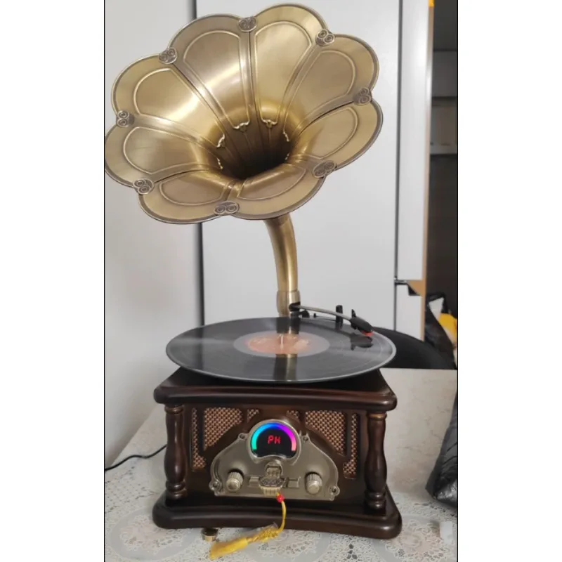 Gramophone retro European style living room antique charging desktop phonograph bluetooth stereo vinyl record player