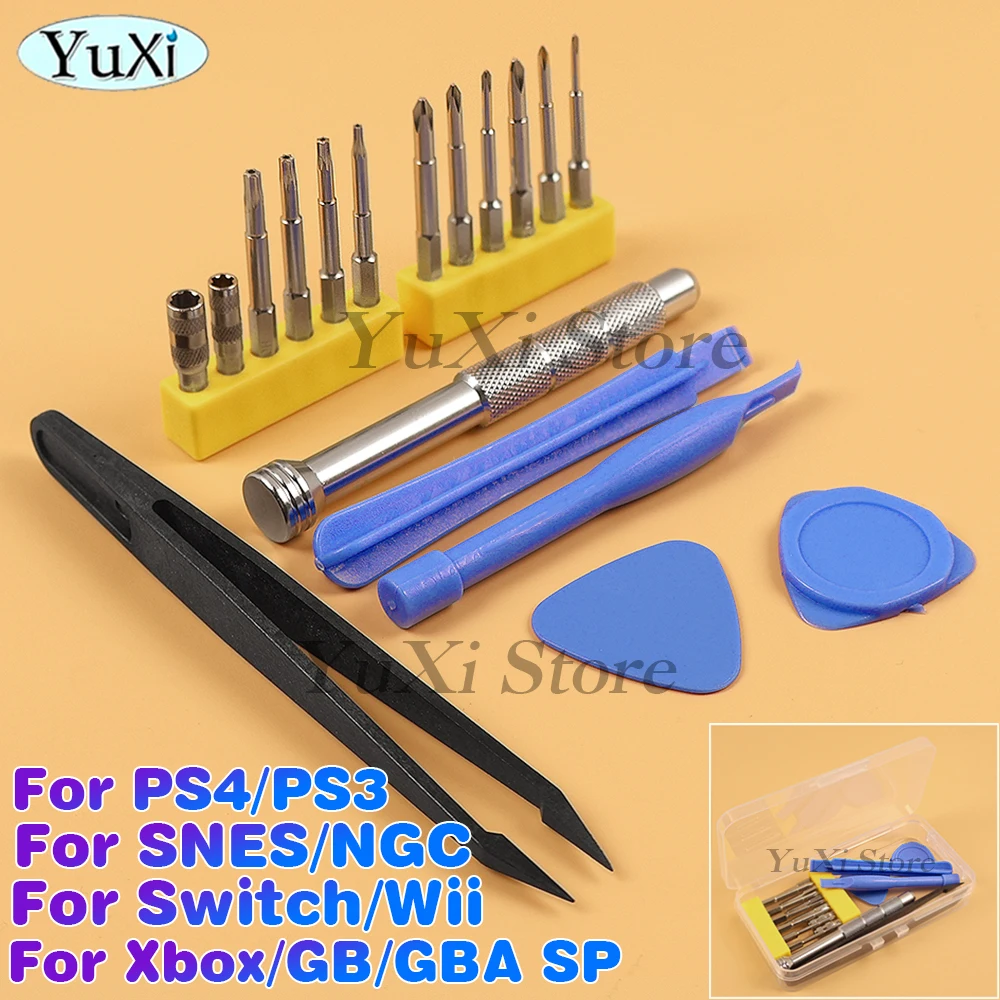 

1Set Screwdriver Tools Game Machine Repair Tools Kit For PS4 PS3 NES SNES 3DS Wii GBC PSP Switch Gamepad Triwing Screwdriver Kit