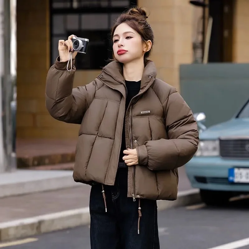 Damska Kurtka Parka Nowa Jesień Zima Lekka Cienka Puchowa Bawełniana Kurtka Femme Casual Krótka Ciepła Podstawowa Odzież Wierzchnia Damskie Topy JJ285