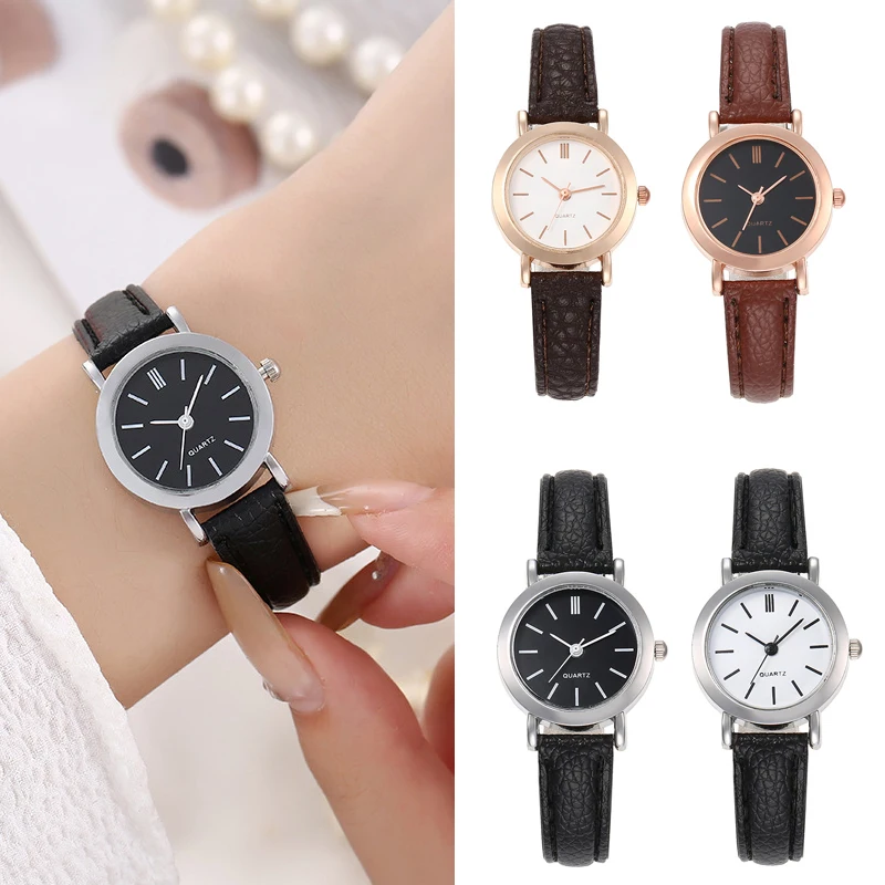 New Fresh Style Ladies Watch Student Simple Casual Vintage Small Dial Quartz Watch Leather Strap Women's Wristwatch Reloj Mujer