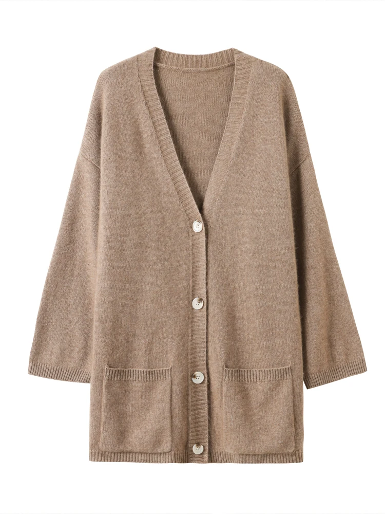 High Quality Women 100% Merino Wool Sweater Coats Spring Autumn Female Knitwear Long Lady Cardigan New Long Sleeve Clothing Top